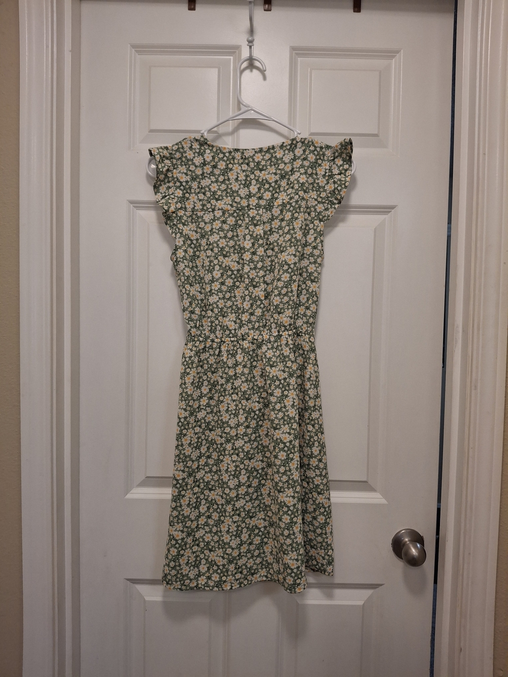 Monteau Green Floral Midi Dress with Cream Flowers - Picture 2 of 2